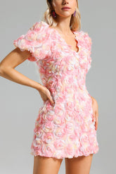 3D FLOWER MINI DRESS