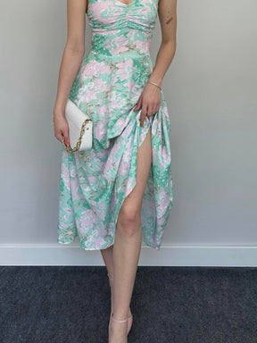 FLORAL PRINT MIDI DRESS