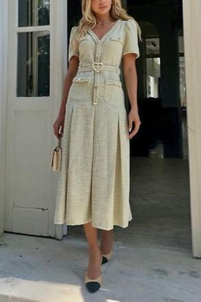 LINEN MIDI DRESS