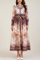 VINTAGE SILK PRINTED TWO-PIECE SET