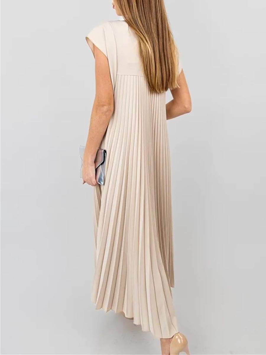 PLEATED CASUAL MAXI DRESS