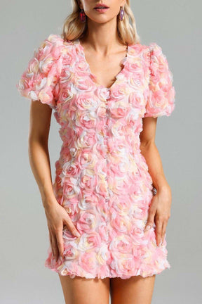 3D FLOWER MINI DRESS