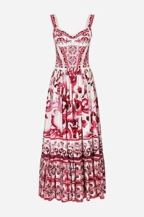 LUXURIOUS PRINTED SUSPENDER DRESS