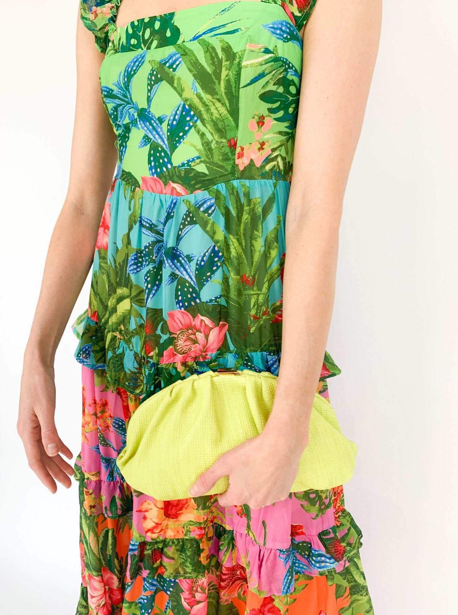 Print And Layers Of Color Dress