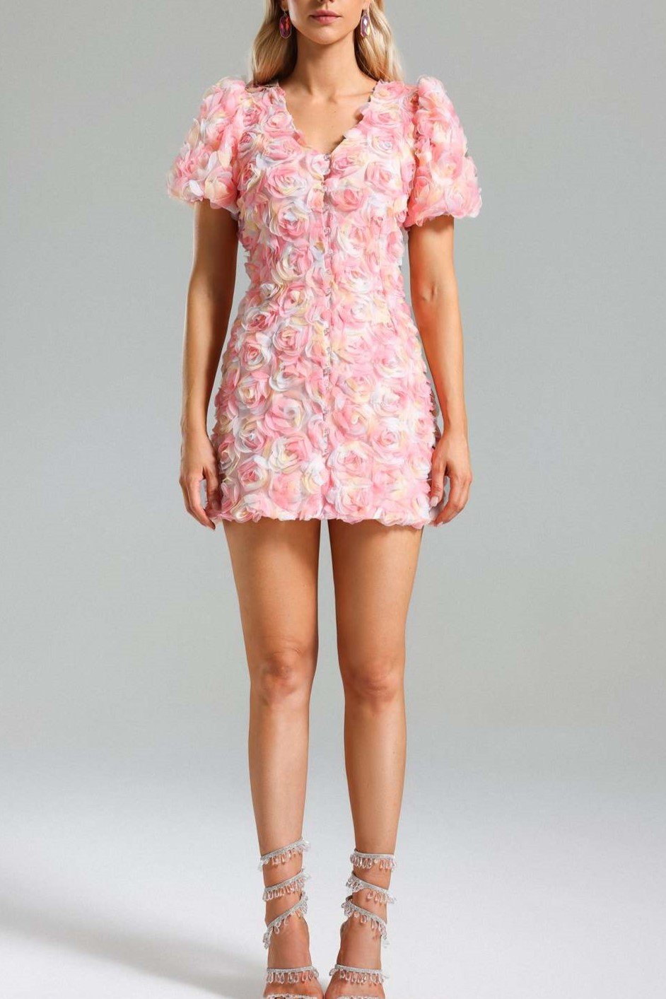 3D FLOWER MINI DRESS