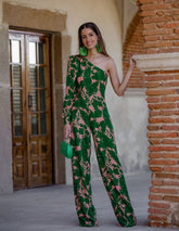 GREEN LEAF PRINT JUMPSUIT