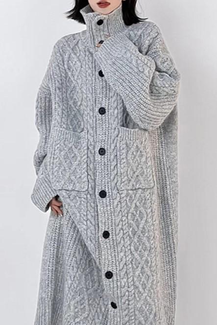 TWIST CASUAL LOOSE KNITTED SWEATER DRESS