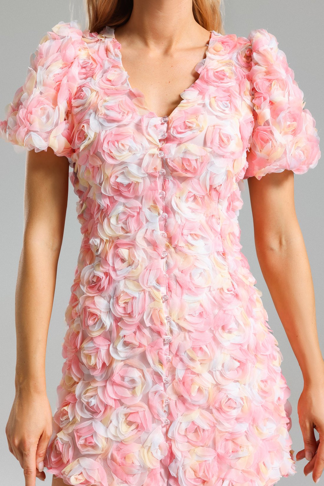 3D FLOWER MINI DRESS