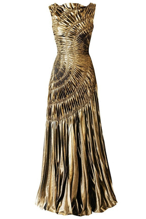 GOLD REFLECTIVE MIDI DRESS