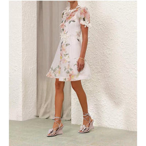 3D FLOWER SPRING MINI DRESS