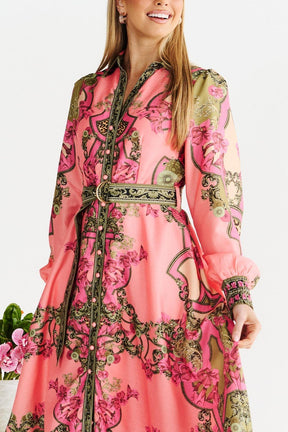 LUXURIOUS PINK OMBRE SHIRT DRESS