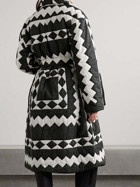 S120304 Fashion Helena Belted Quilted Cotton Coat