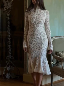 TEMPERAMENT LACE FISHTAIL DRESS