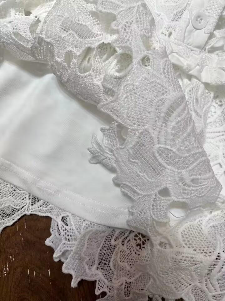 Lace puff sleeve mini dress
