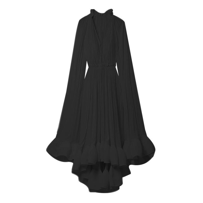 CAPE RUFFLE DRESS