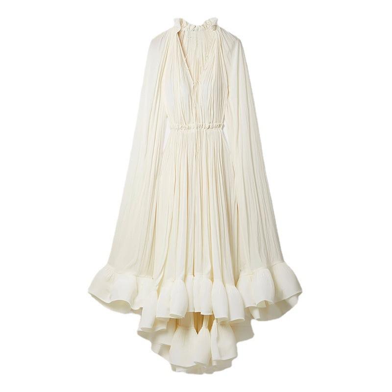 CAPE RUFFLE DRESS