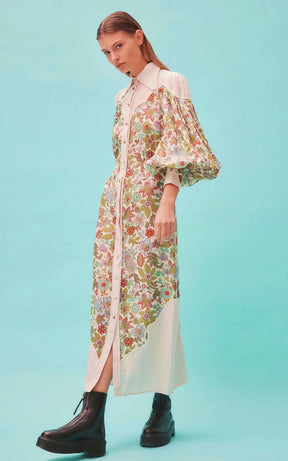 PUFF SLEEVE MAXI DRESS