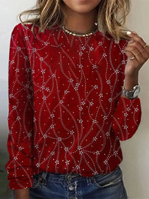 S121504 PRINTED ROUND NECK LONG-SLEEVE T-SHIRT