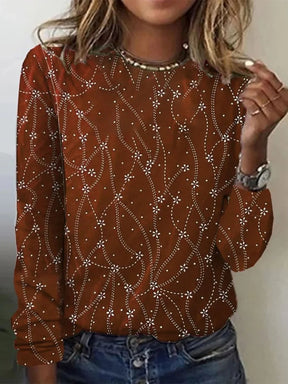 S121504 PRINTED ROUND NECK LONG-SLEEVE T-SHIRT