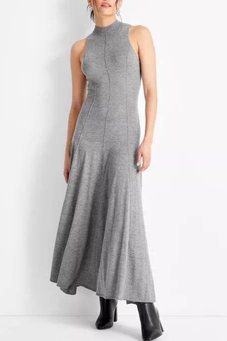 WOOL SLEEVELESS MAXI DRESS