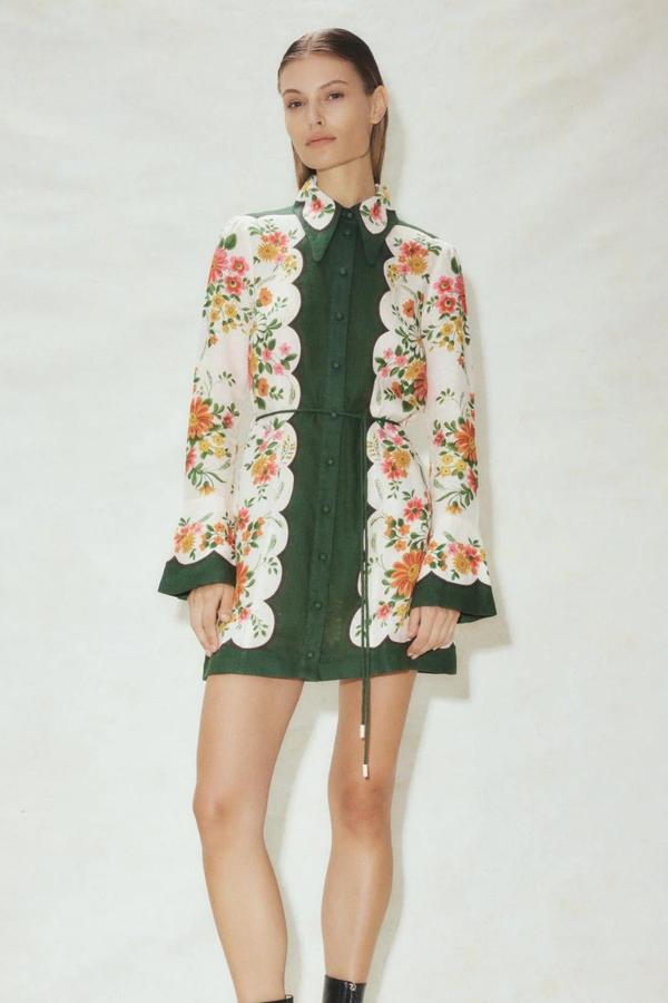 FLOWER MINI SHIRT DRESS
