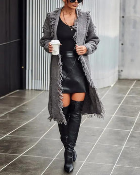 GRAY KNITTED COAT