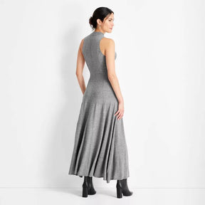 WOOL SLEEVELESS MAXI DRESS