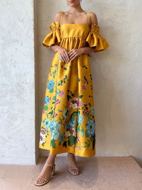 Floral-print Pockets Dress