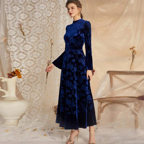 Elegant Fleece Long Sleeve Dress