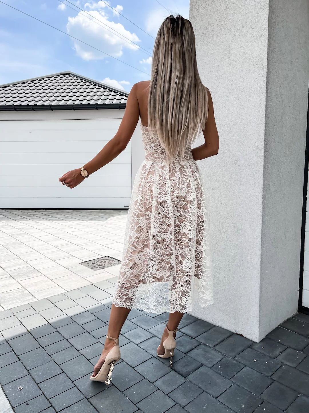 TUBE TOP LACE DRESS